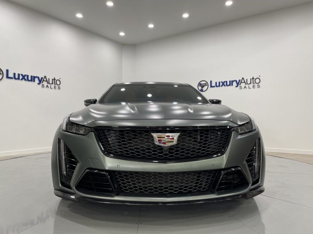 The front end of a 2022 Cadillac CT5-V Blackwing listed for sale.