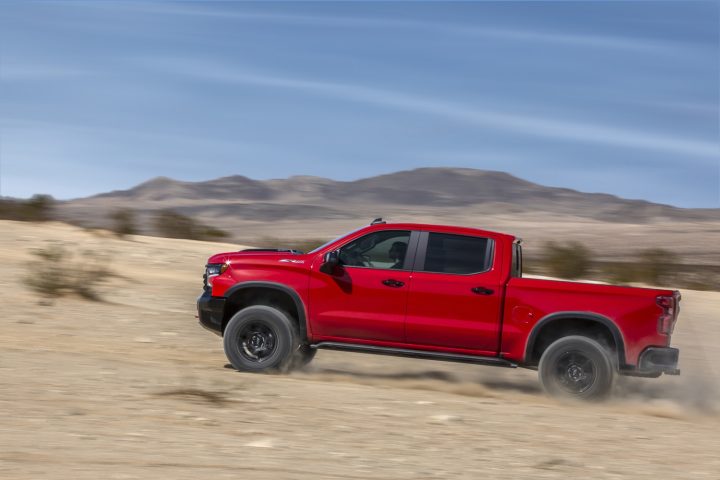 Side profile of 2022 Chevy Silverado 1500.