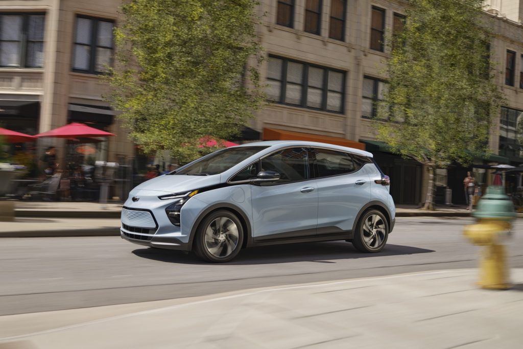 Side view of 2023 Chevy Bolt EV.