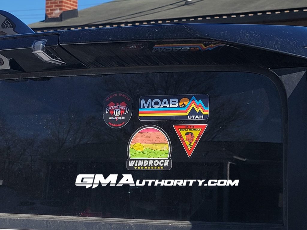 Decals on the back of a GMC Hummer EV Pickup Edition 1.