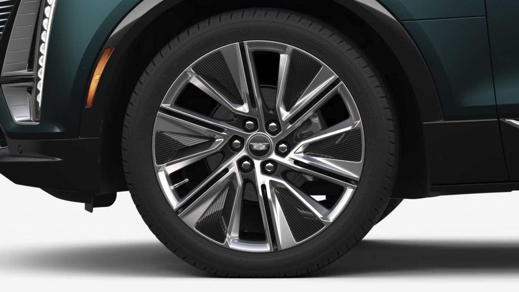 The 22-inch PJA wheel for the Luxury 3 trim of the 2024 Cadillac Lyriq.