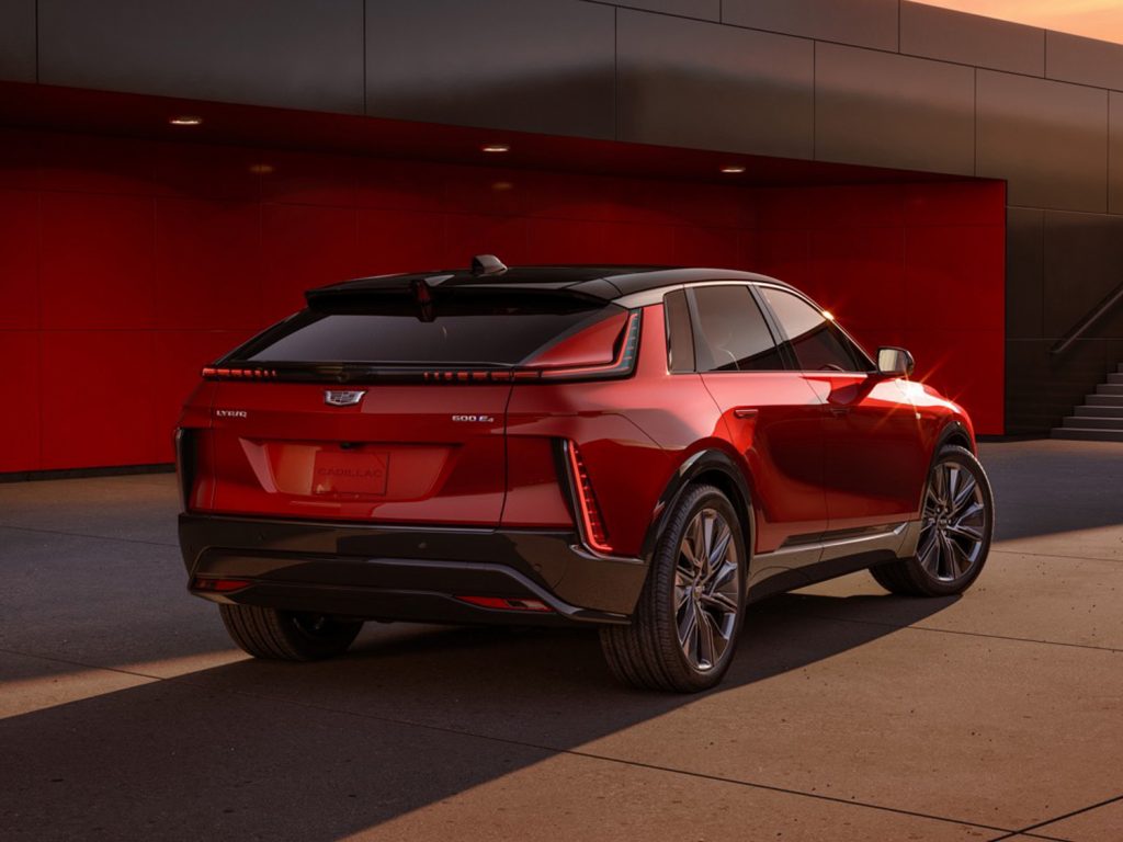 Shown here is the 2024 Cadillac Lyriq in the Sport trim, an all-electric luxury compact crossover and the first EV from Cadillac.