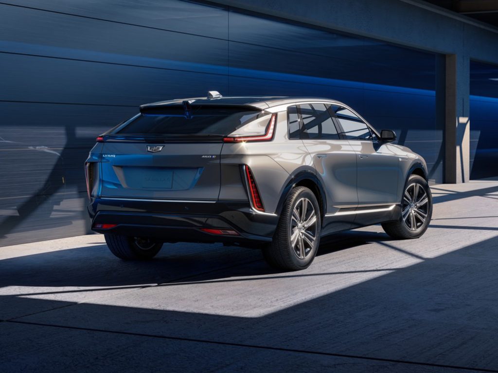 The 2024 Cadillac Lyriq is an all-electric luxury compact crossover, shown here in the Tech trim.
