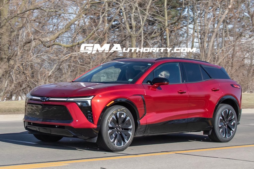 The 2024 Chevy Blazer EV RS out on the road.