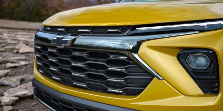 The front end of the Chevy Trailblazer. The 2025 Chevy Trailblazer will offer an E85-compatible engine.