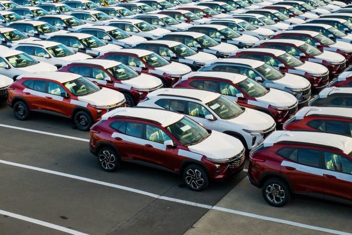 New vehicles awaiting shipment to the U.S., which are now subject to a new tariff implemented by the Trump administration.