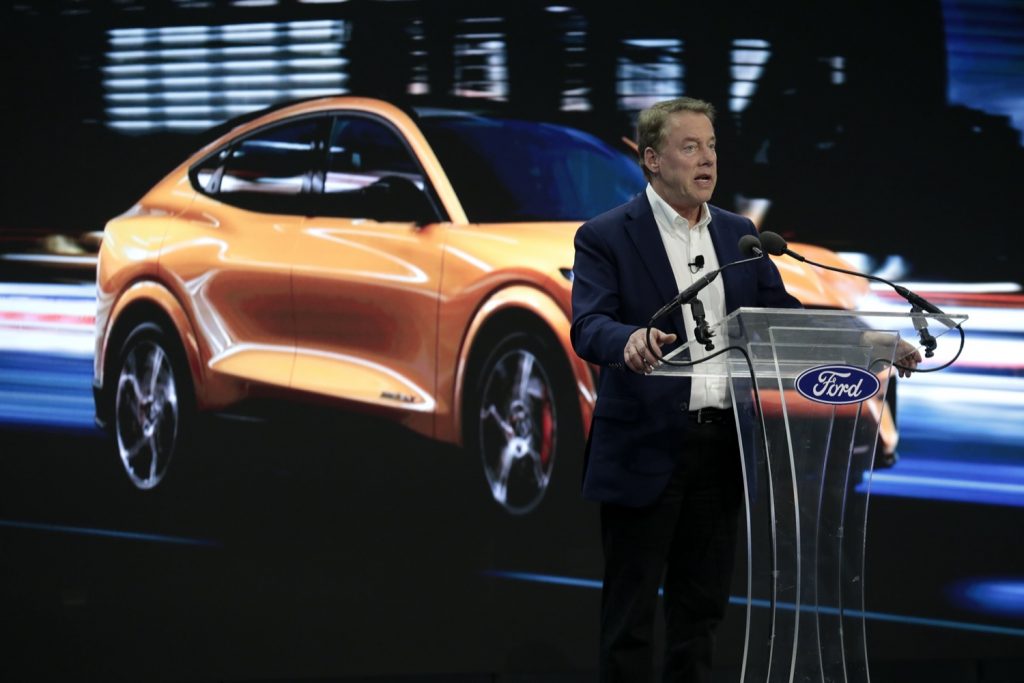 Ford Motor Company Executive Chairman Bill Ford addresses a crowd during the battery plant announcement.