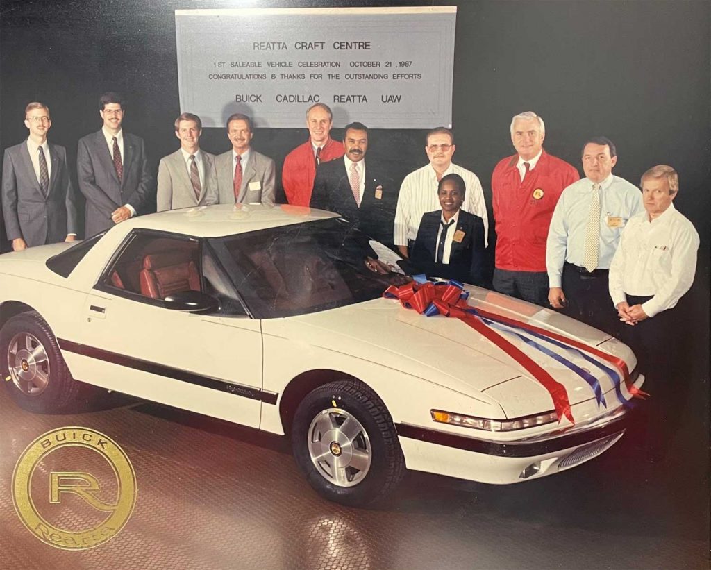 Gary Cowger in Lansing, Michigan with the 1987 Buick Reatta.