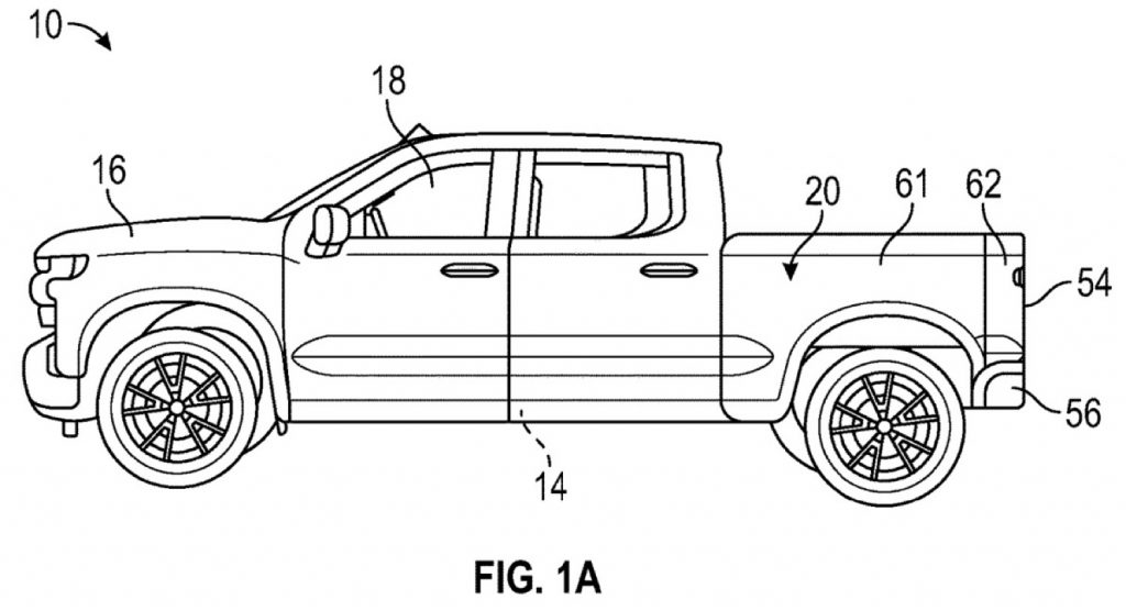 This new GM patent describes a pickup truck bed with an adjustable length.