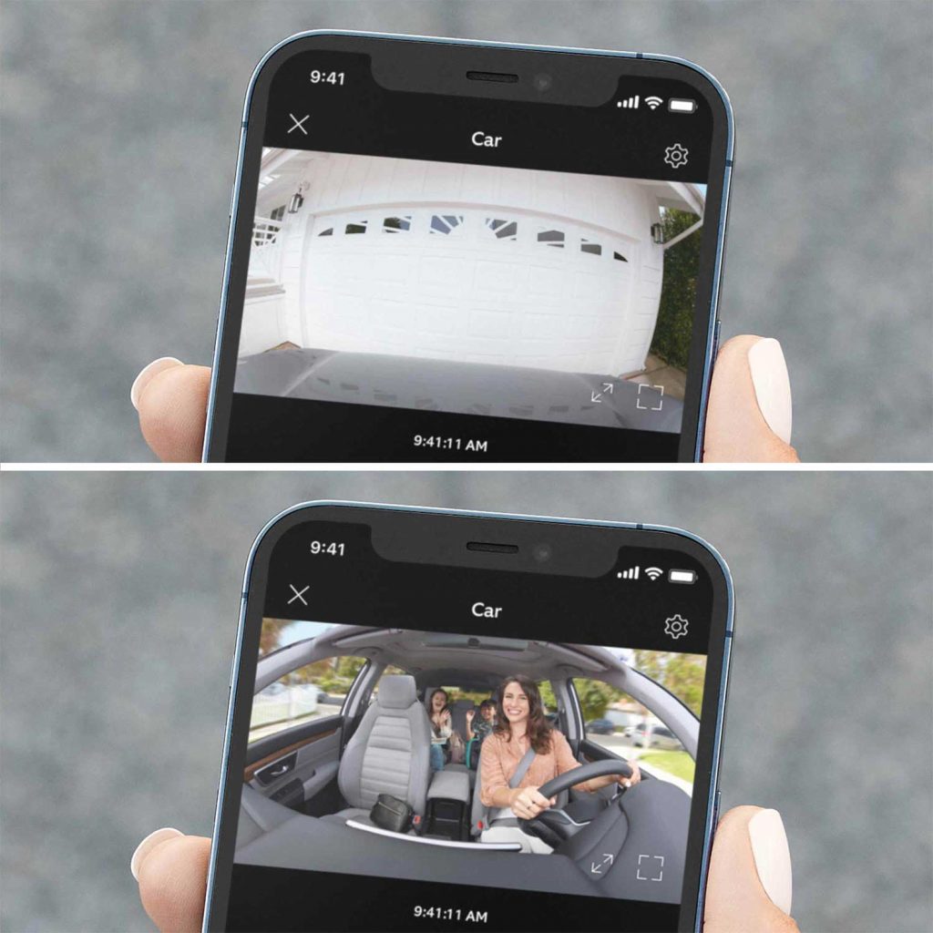 The dual-facing camera function on the Ring Car Cam.