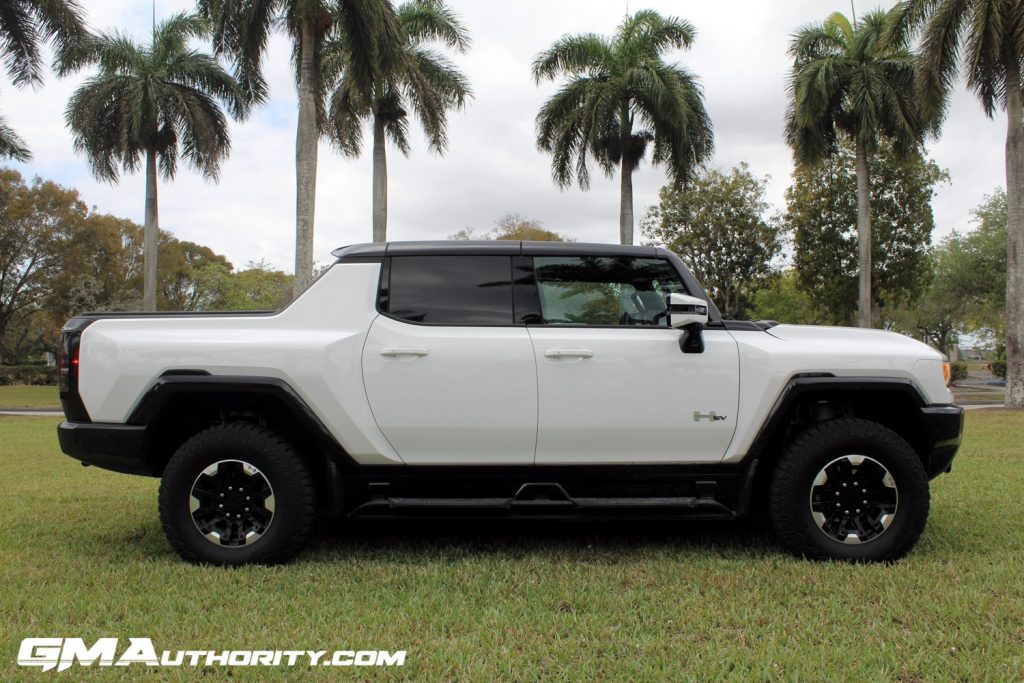 Side view of the 2022 GMC Hummer EV Pickup.