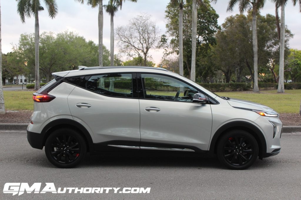 Shown here is the 2023 Chevy Bolt EUV all-electric subcompact crossover with the Redline Edition package.