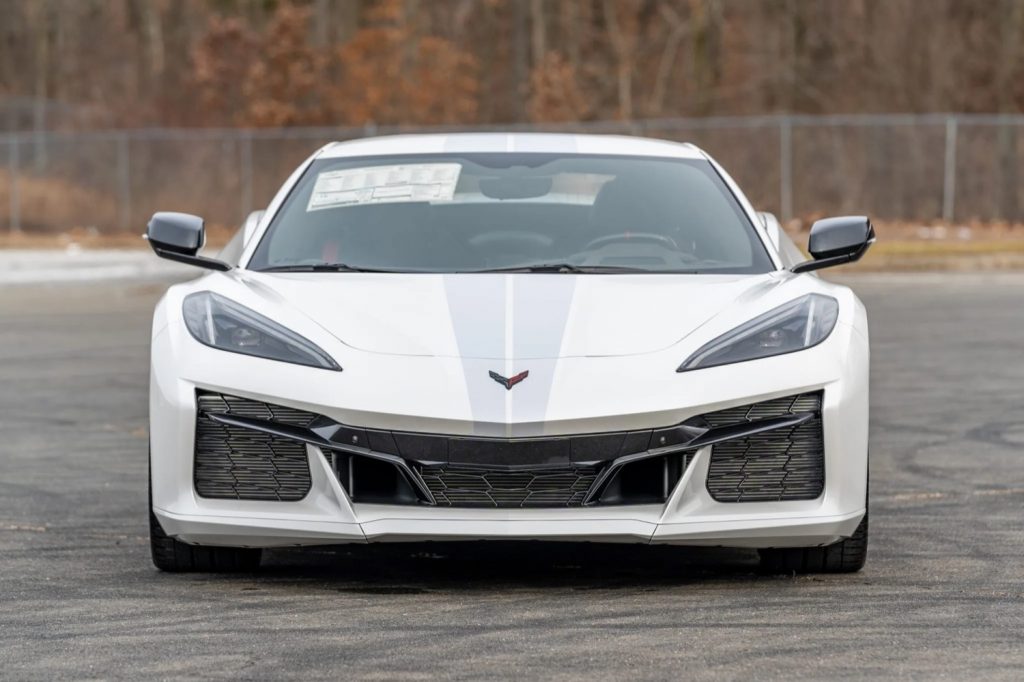 A front view of a 2023 Corvette Z06 that recently went up for sale in an online auction.