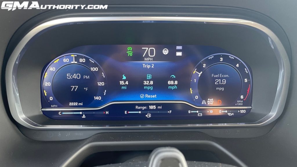 A readout of 2023 Chevy Suburban diesel fuel economy test results - first attempt.