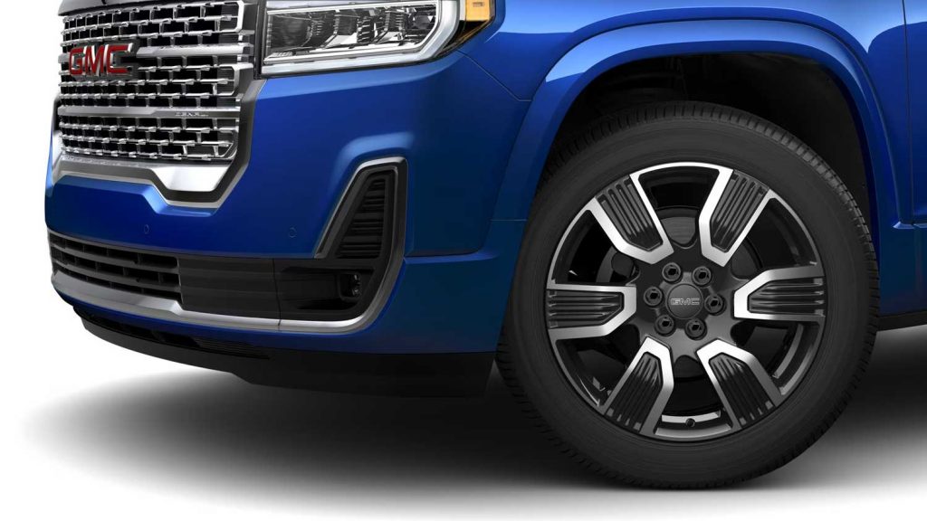 An image of the 2023 GMC Acadia wearing 20-inc wheels.