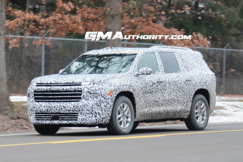 The next-generation 2024 Chevy Traverse tests as a prototype.