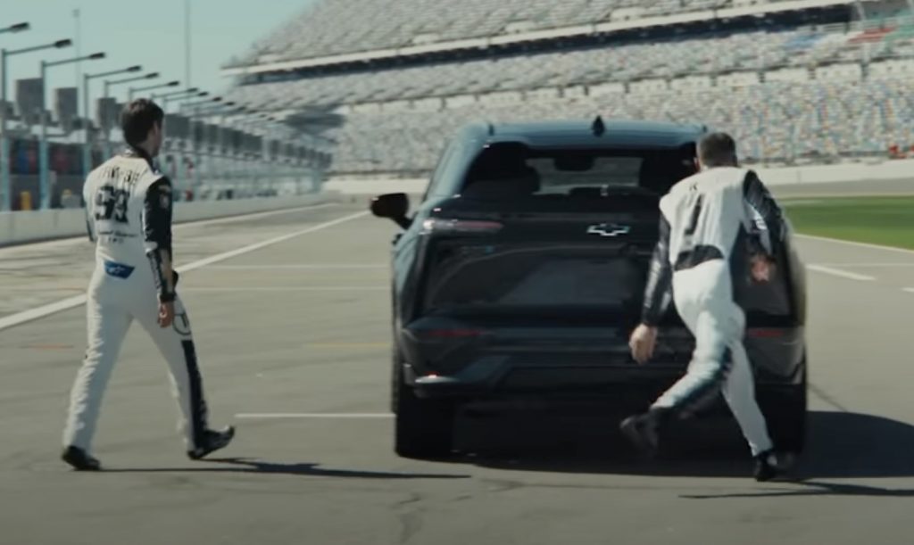2024 Chevy Blazer EV SS gets smacked in the rear by NASCAR driver: colorized 2023.