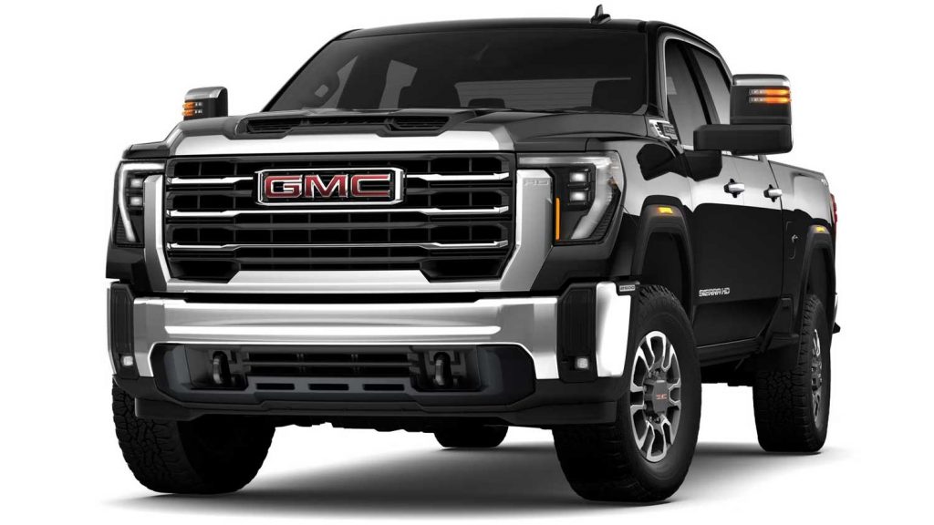 Front three quarters view of the 2024 GMC Sierra HD.