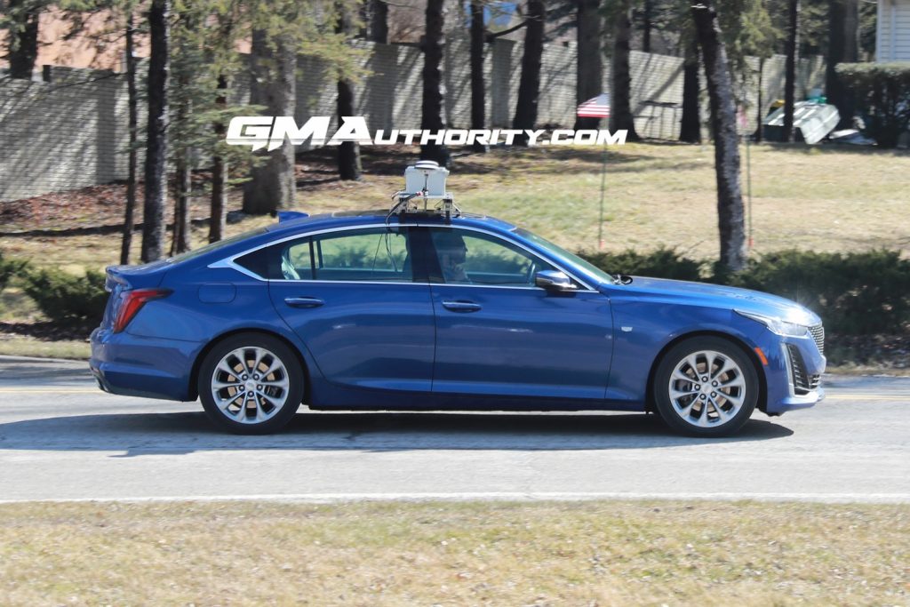 Cadillac CT5 prototype with possible autonomous vehicle tech.