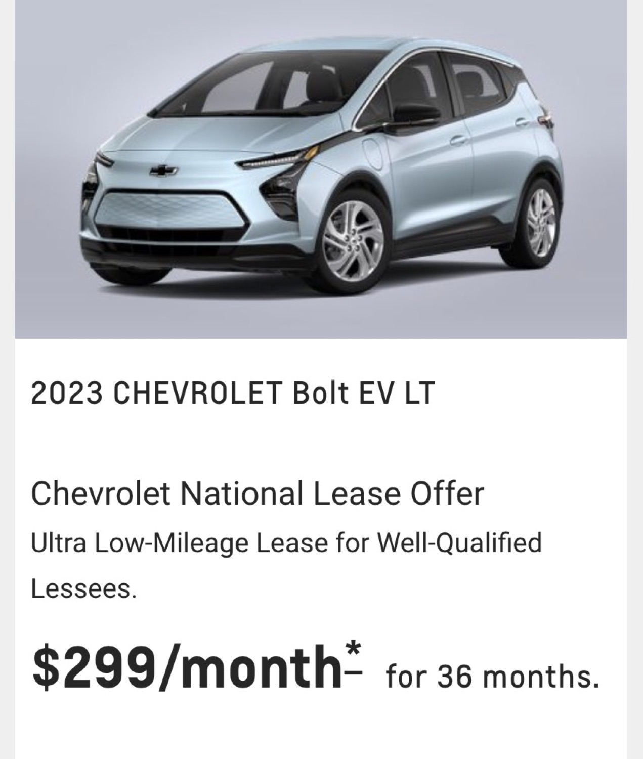 Chevy bolt store lease specials