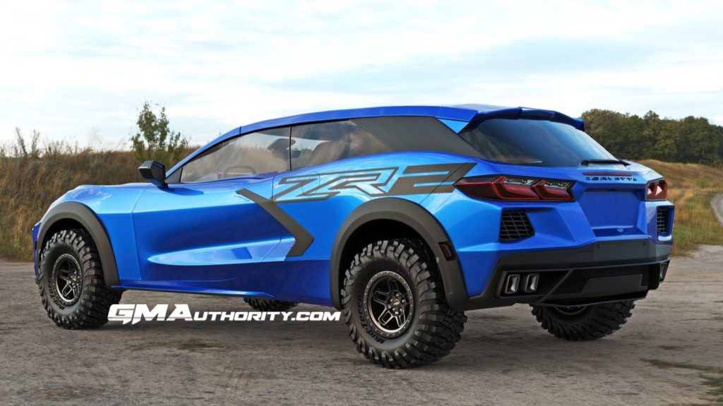 A rendering of the Chevy Corvette ZR2 Shooting Brake.
