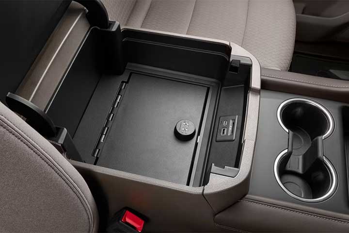 The console-mounted safe for the Chevy Tahoe and Chevy Suburban.