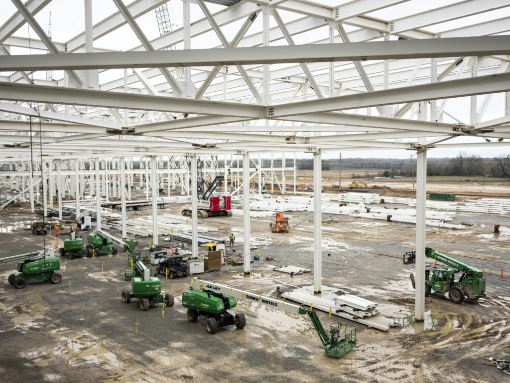 Ford's new production facility, BlueOval City, under construction.