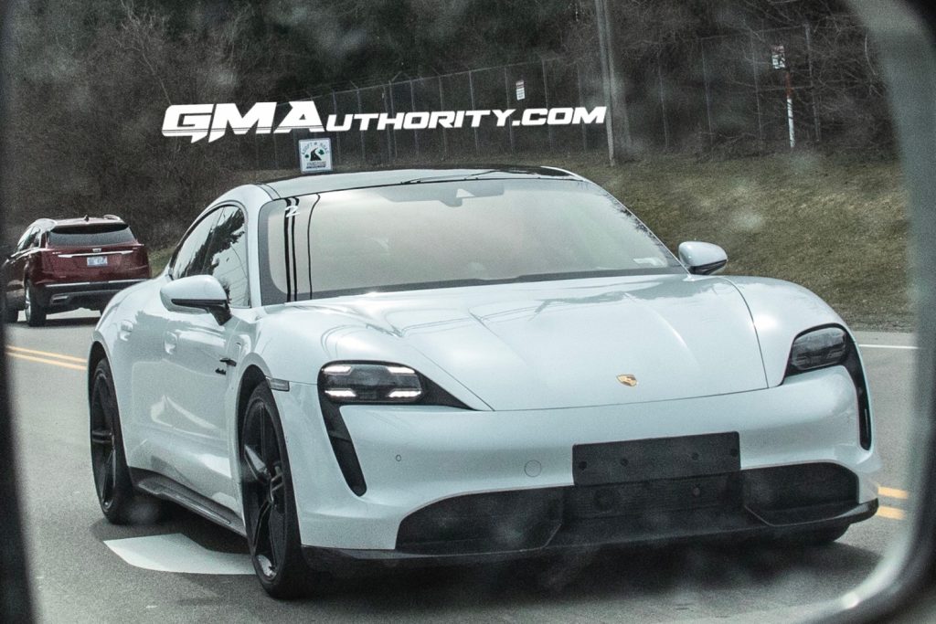 Porsche Taycan Turbo S undergoing GM benchmarking ahead of development of a new Corvette EV sedan.