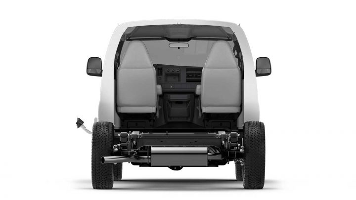 Rear view of the Chevy Express Cutaway. 