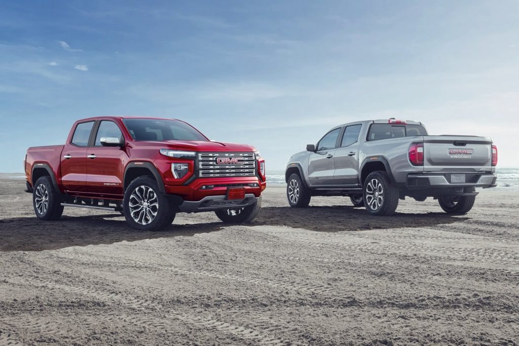 This is the all-new, next-generation 2023 GMC Canyon in the premium Denali and off-road AT4 trims.