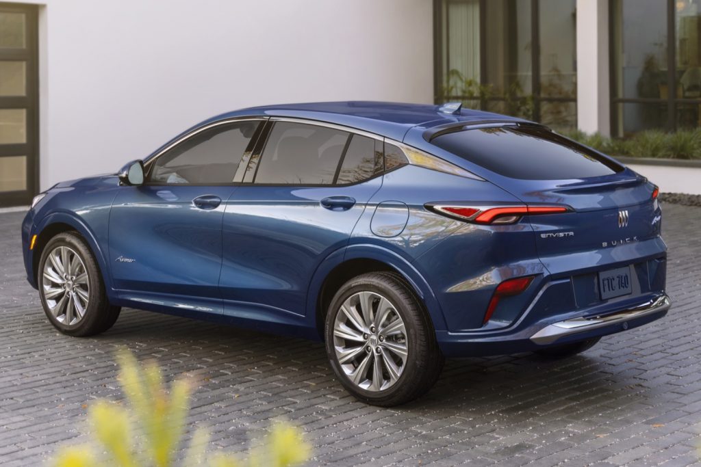 This is the first-ever 2024 Buick Envista, debuting as the Tri-Shield brand's all-new entry-level crossover, shown here in the range-topping Avenir trim.