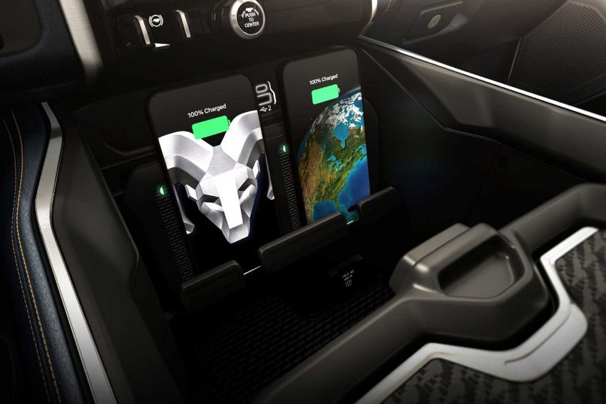 2025 Ram 1500 Rev Debut April 2023 Interior 006 Dual Wireless Phone Charger GM Authority