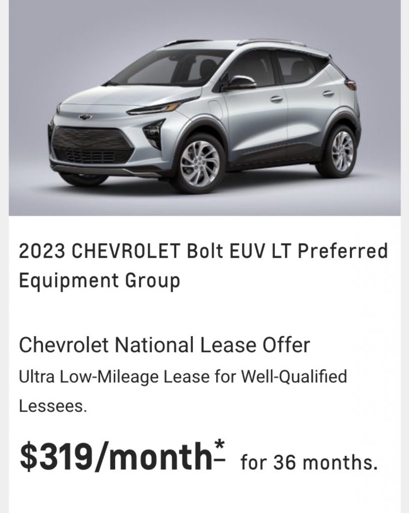 Chevy Bolt EUV Lease Available Nationwide In April 2023