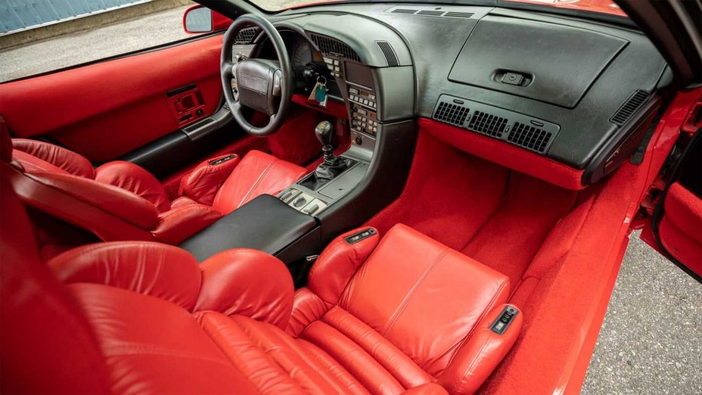 Interior of the 1990 Chevy Corvette ZR-1.