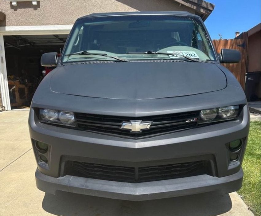 Bizarre Chevy Astro Van Customized With Camaro Front End