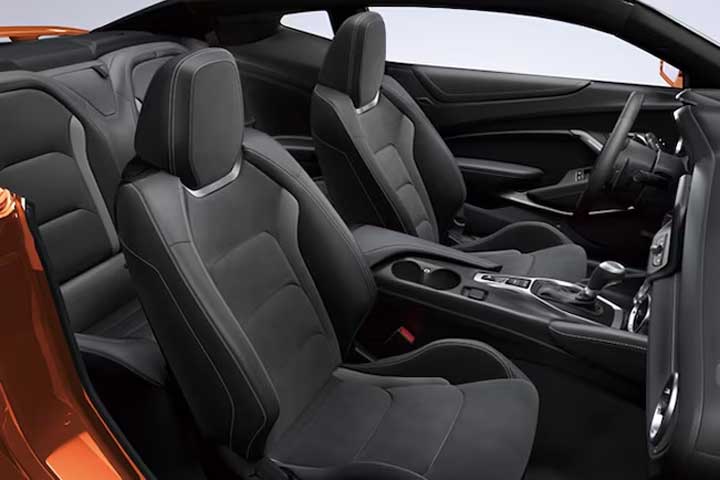 Interior view of the Chevy Camaro Vivid Orange Edition.