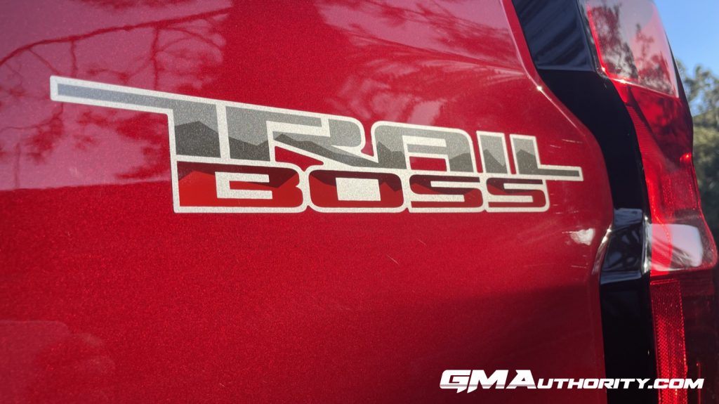 Trail Boss sticker on the Chevy Colorado Trail Boss.