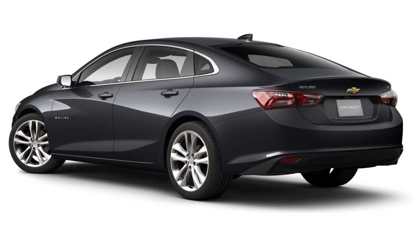 2024 Chevy Malibu To Lose These Two Paint Colors   2023 Chevrolet Malibu Dark Ash Metallic G6M Configurator Exterior 002 Rear Three Quarters 850x478 