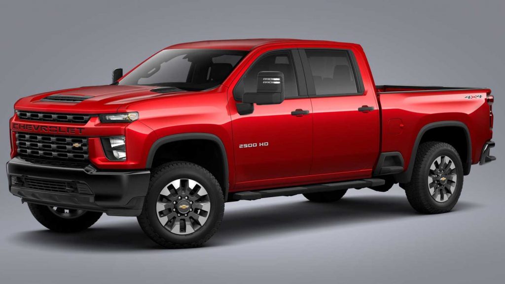 Front three quarters view of the 2023 Chevy Silverado HD.