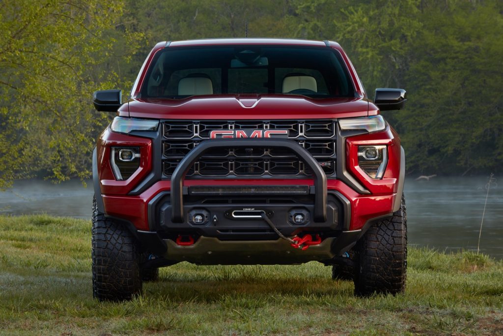 The front end of the 2023 GMC Canyon AT4X.