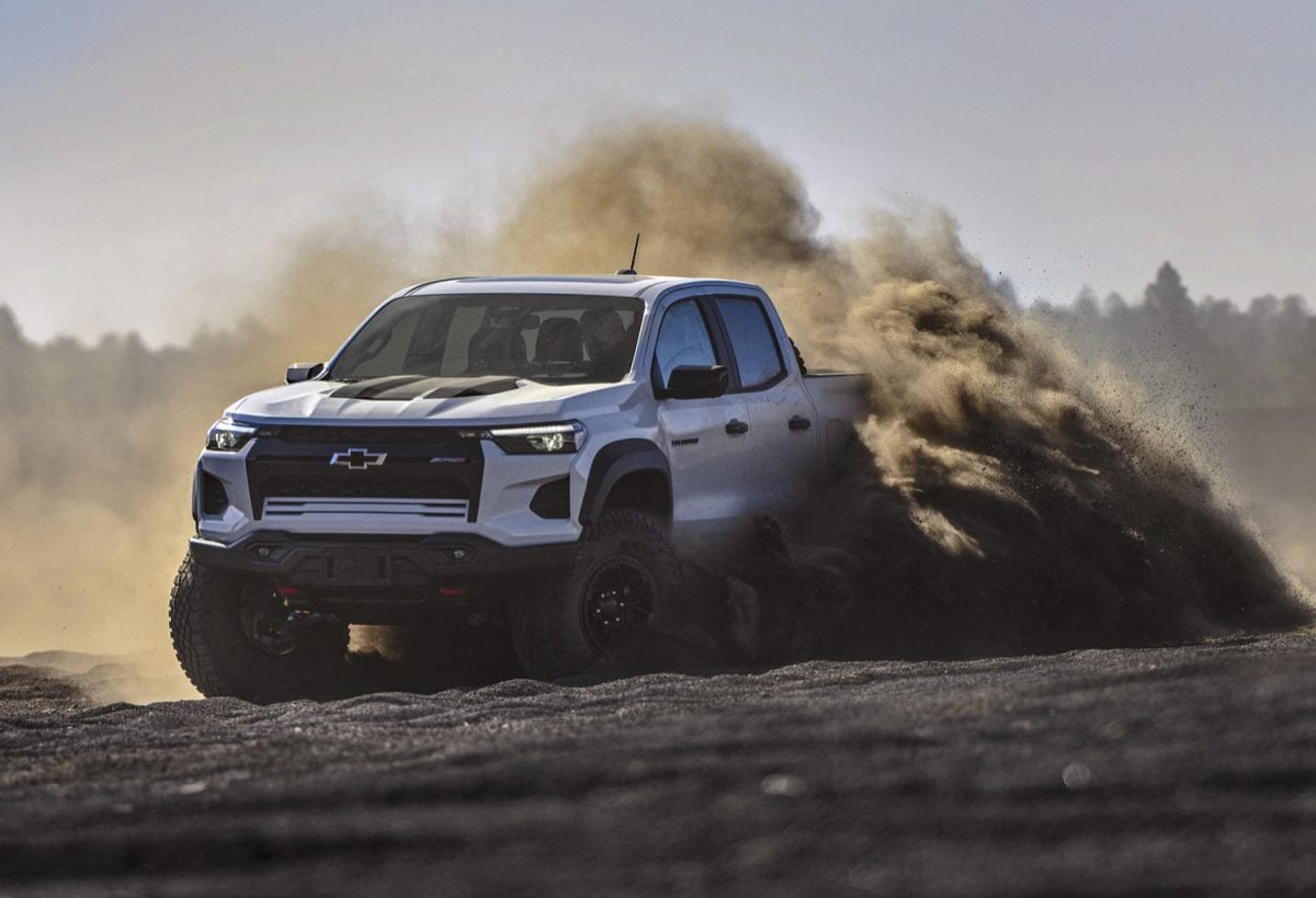 2024 Chevy Colorado ZR2 Drops Desert Boss Edition Package   2024 Chevrolet Colorado ZR2 Bison Press Photos Exterior 007 Side Front Three Quarters 1200x819 