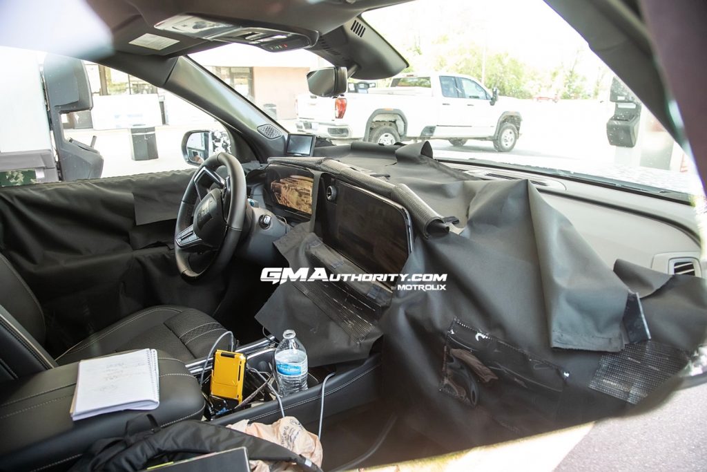 Spy photos of the 2024 Chevy Traverse interior.