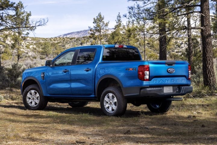 Ford Ranger rear three quarter angle.