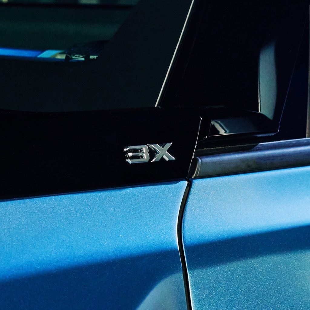 Badge detail on the GMC Hummer EV Omega Edition.