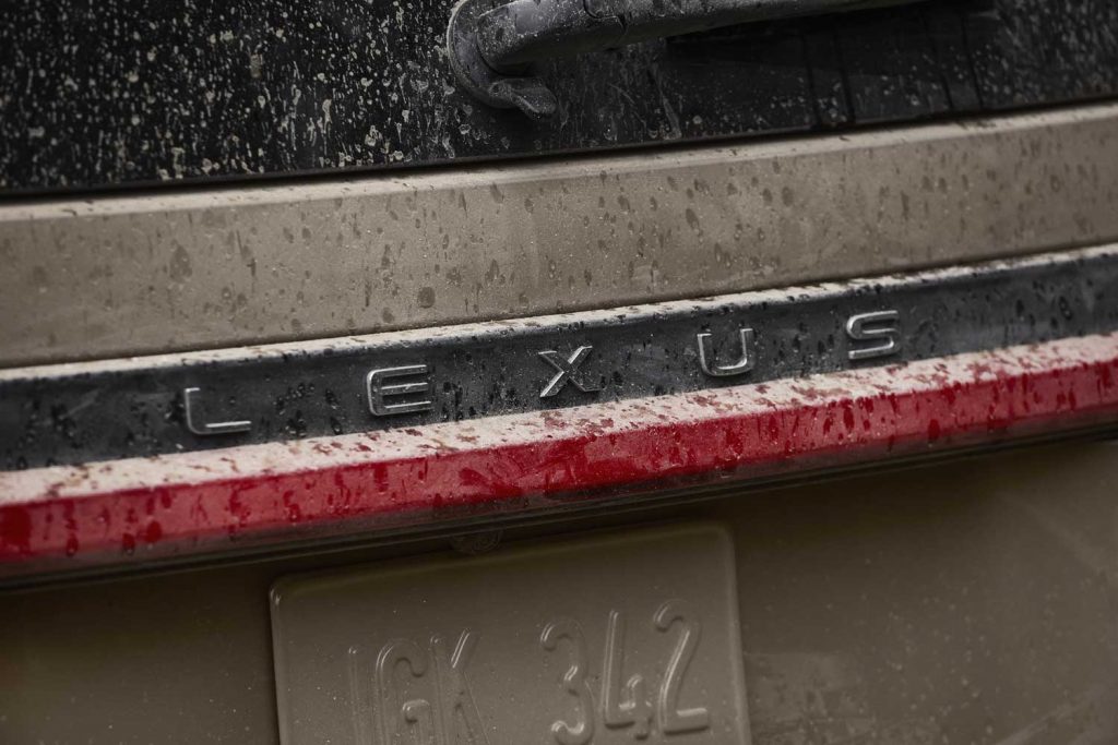 The tailgate badge on the 2024 Lexus GX.