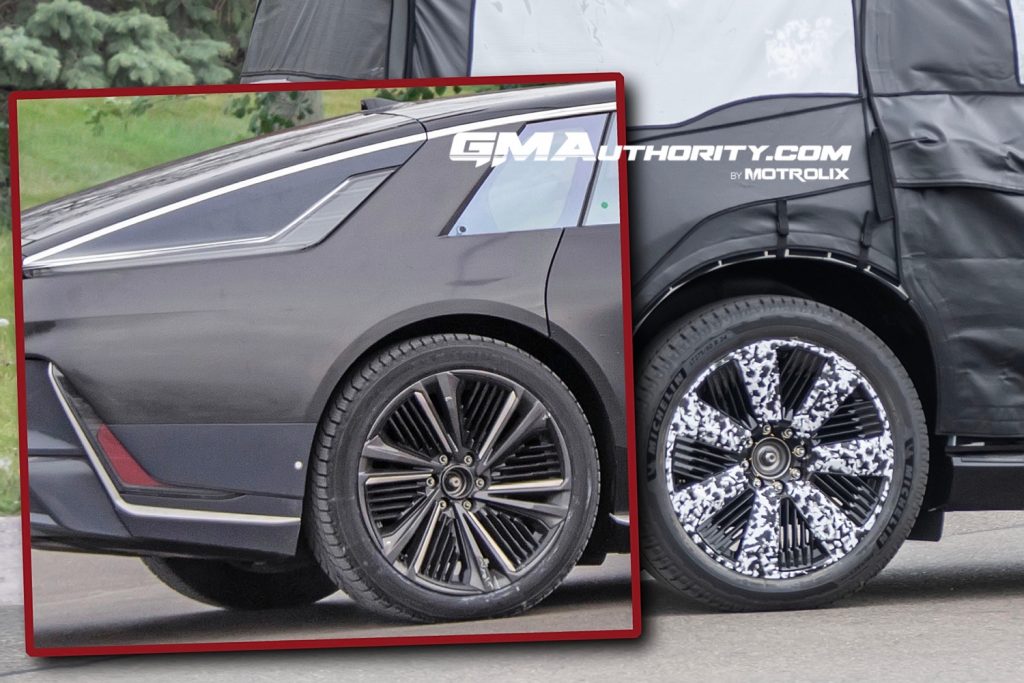 A comparison between wheels on the Cadillac Escalade IQ with wheels on the Cadillac Celestiq.