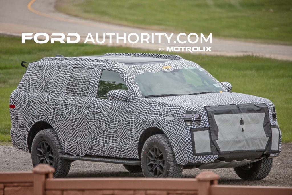 The refreshed 2025 Ford Expedition Timberline tests as a prototype.