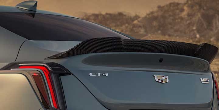 The rear end of the Cadillac CT4-V Blackwing.