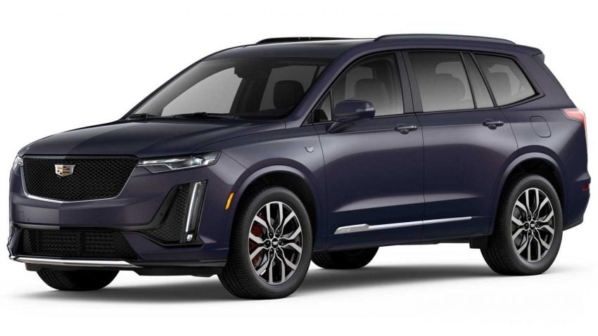 Here Are All The 2024 Cadillac XT6 Paint Colors   2024 Cadillac XT6 Midnight Sky Metallic GXF Configurator Exterior 001 Front Three Quarters 850x478 