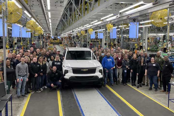 An early production unit of the 2024 Chevy Silverado EV.